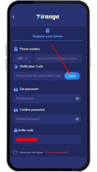 Click on the Send button
